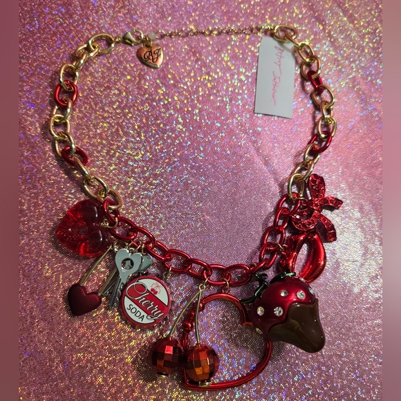 Betsey Johnson Love Spell Charm Statement Necklace! - Picture 5 of 14